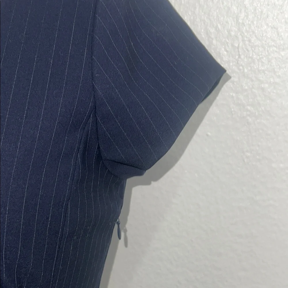 J. Crew Blue Sheath Dress Flutter Sleeves Crew Neck - Picture 9 of 15